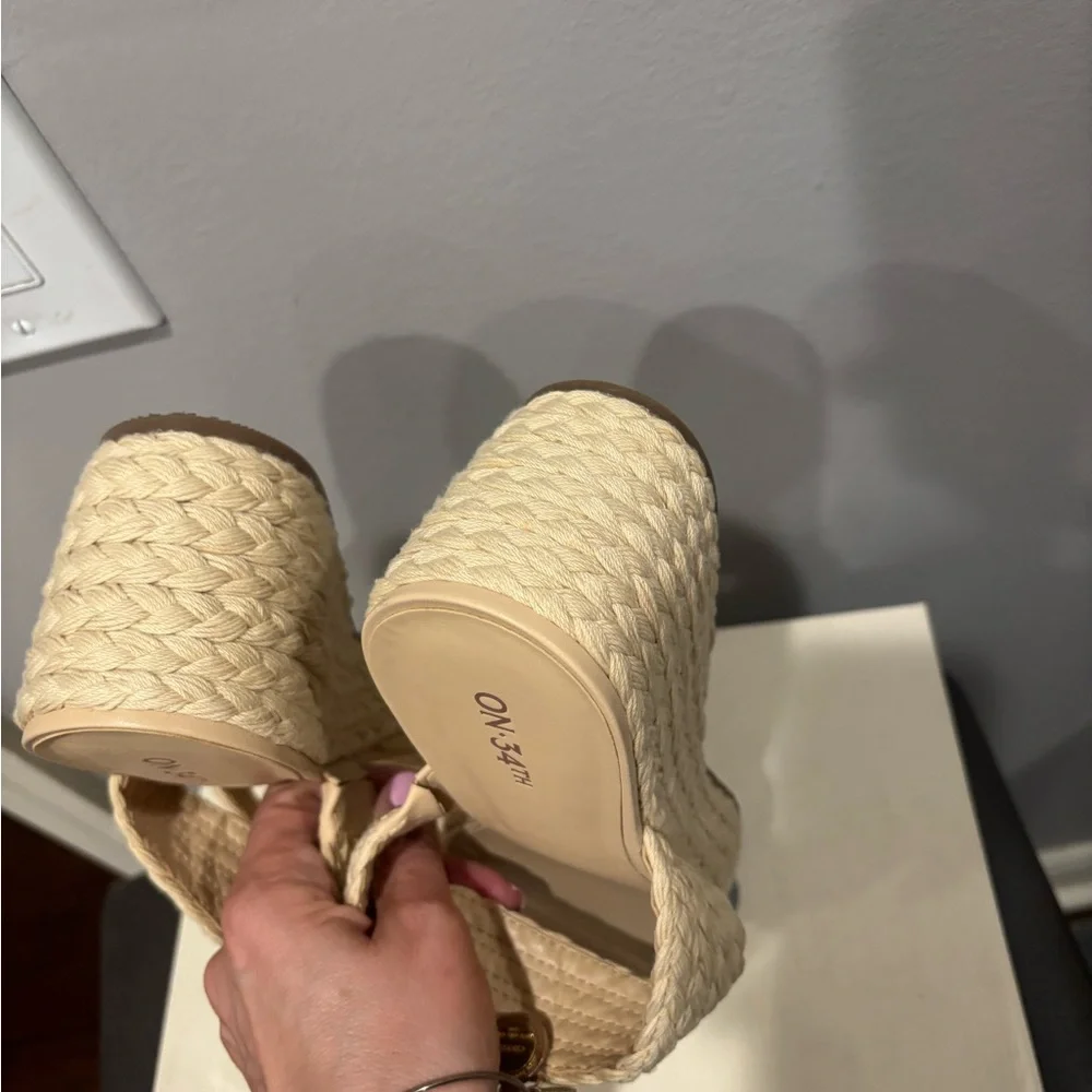 On 34th Womens Norinarf Braided Slip On Platform Sandals #16